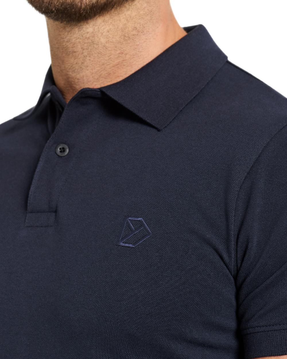 Dark Night Blue coloured Didriksons Ville Pike Polo Shirt 2 on white background 