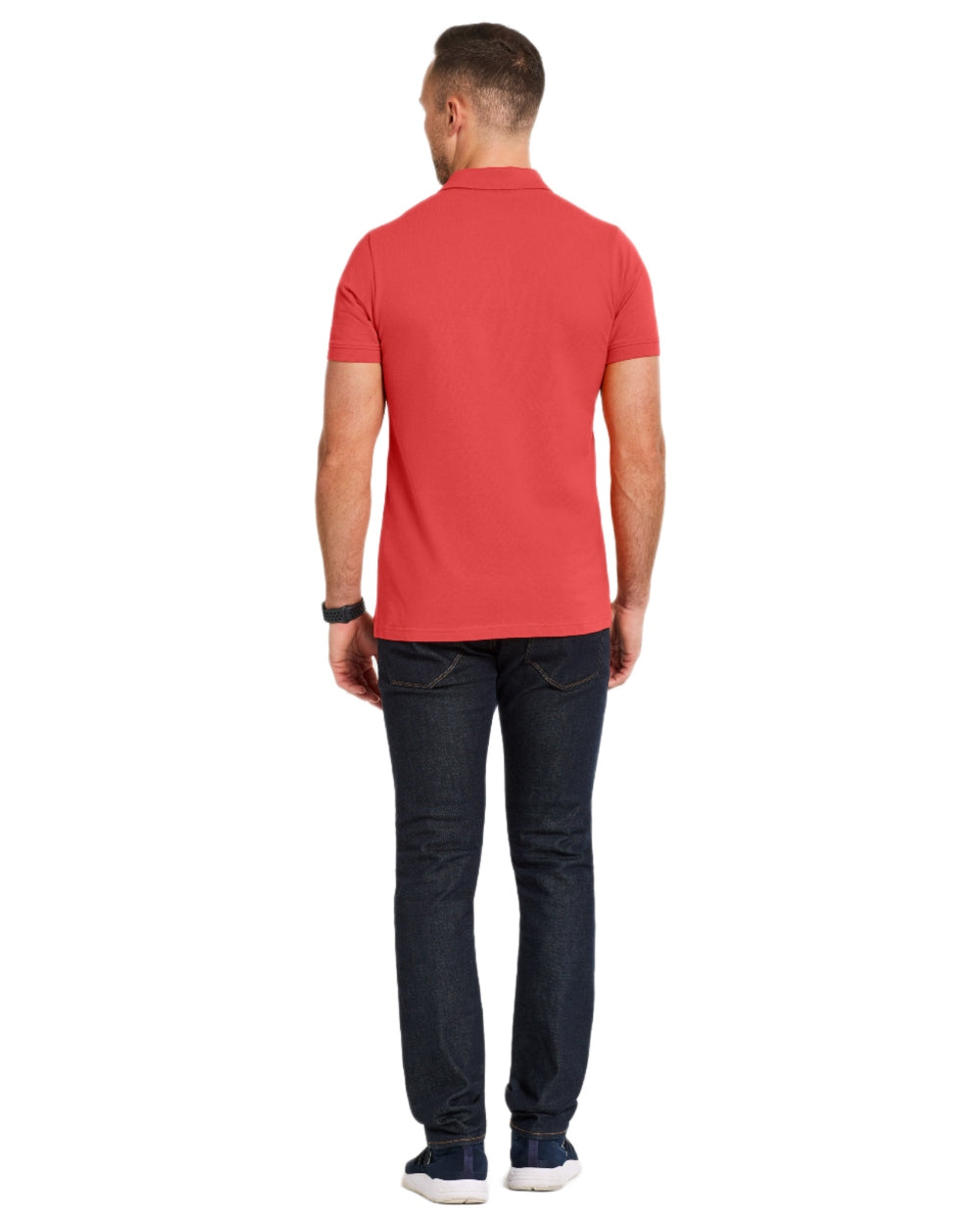Pomme Red coloured Didriksons Ville Pike Polo Shirt 2 on white background 