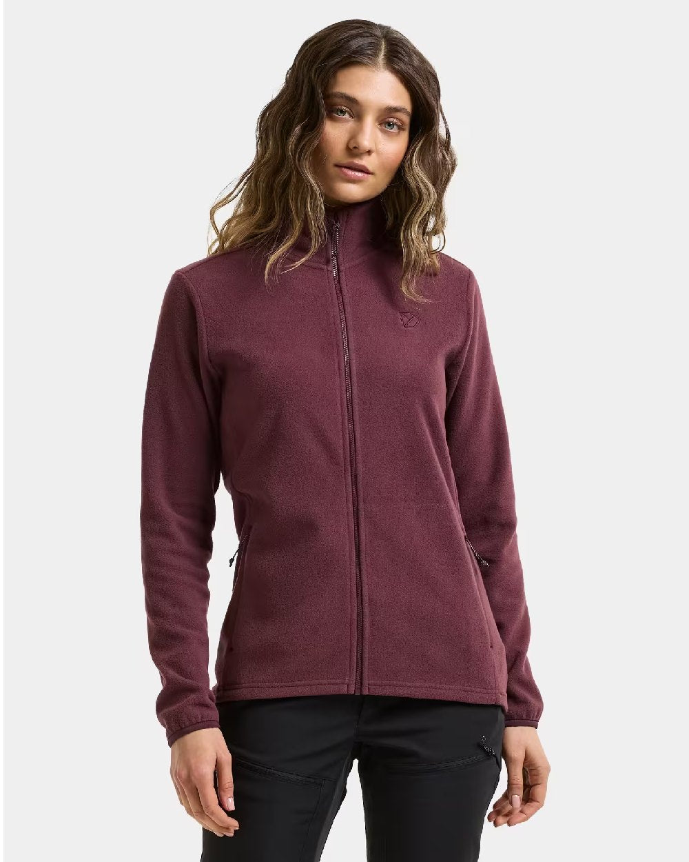 Old Rust coloured Didriksons Viona Womens Fullzip on white background 
