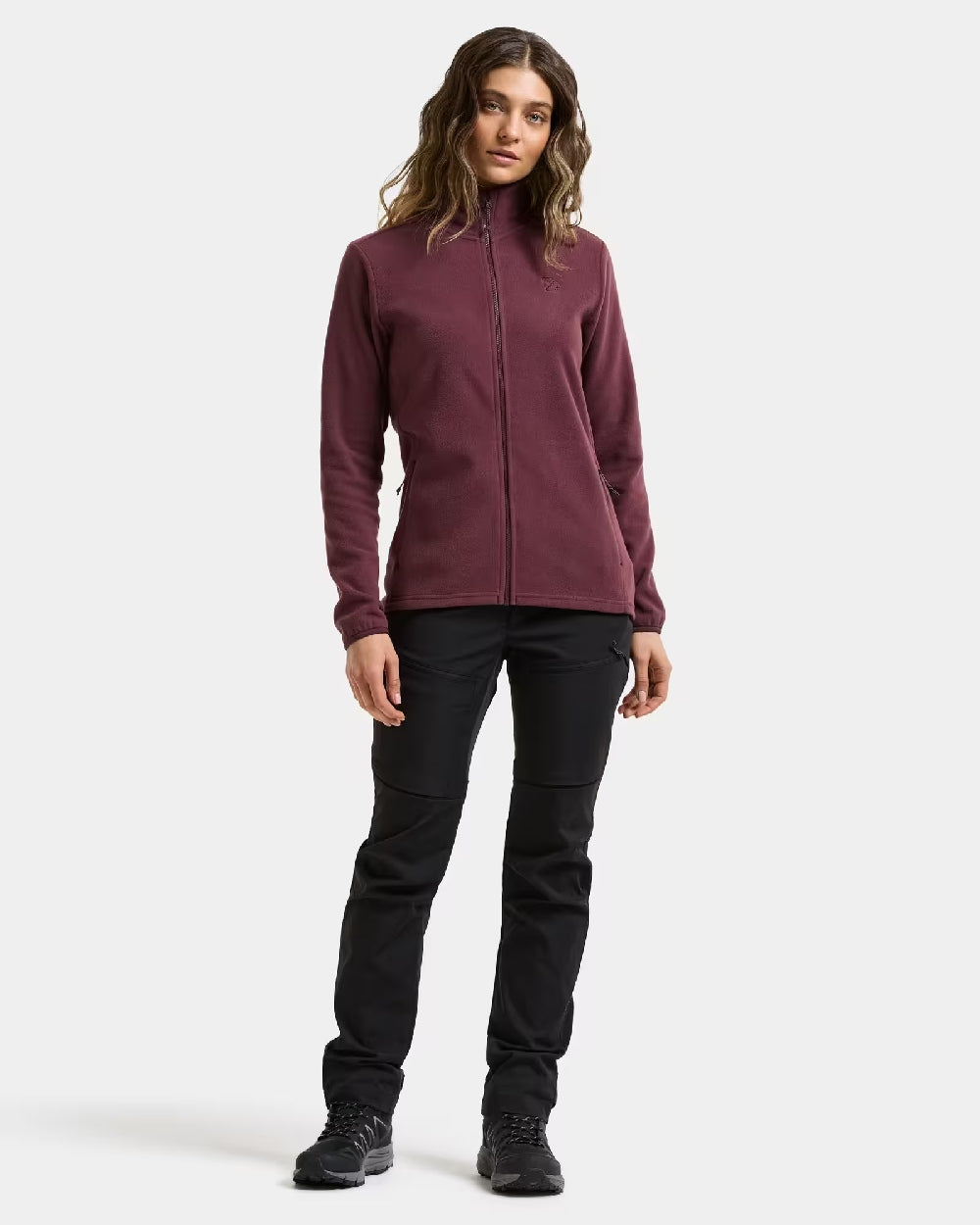 Old Rust coloured Didriksons Viona Womens Fullzip on white background 