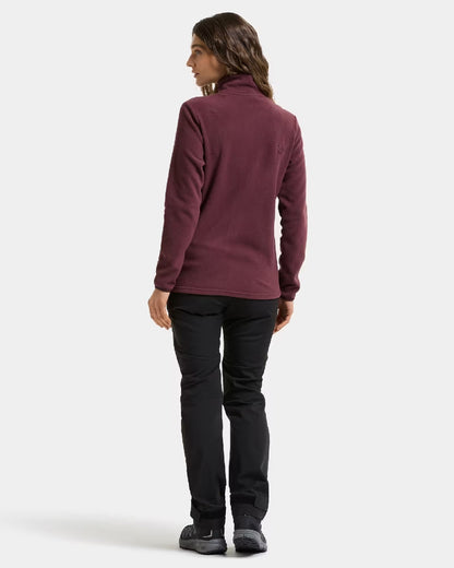 Old Rust coloured Didriksons Viona Womens Fullzip on white background 