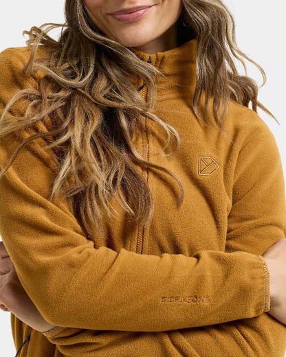Spice Brown coloured Didriksons Viona Womens Fullzip on white background 