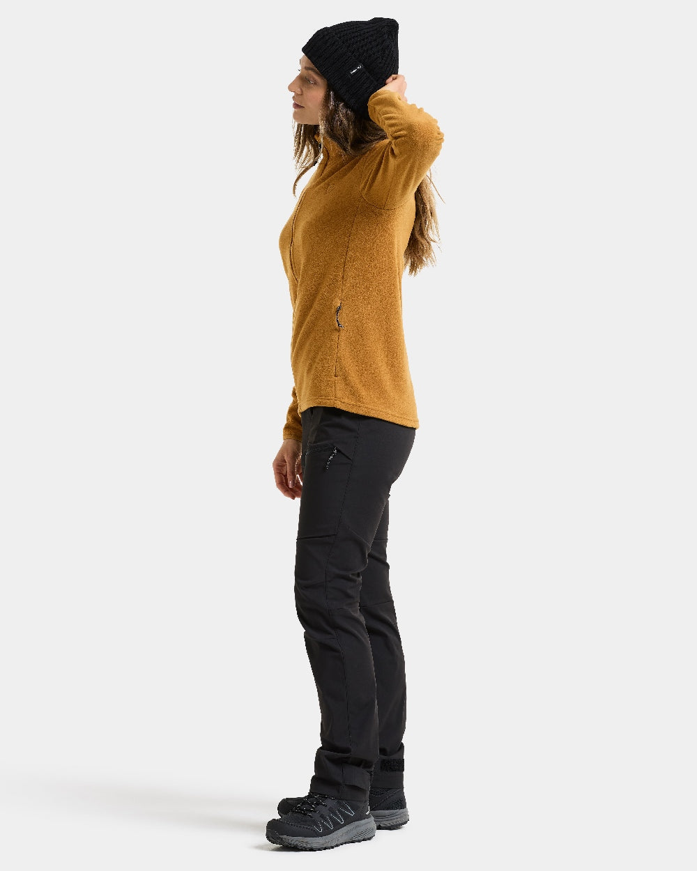 Spice Brown coloured Didriksons Viona Womens Fullzip on white background 