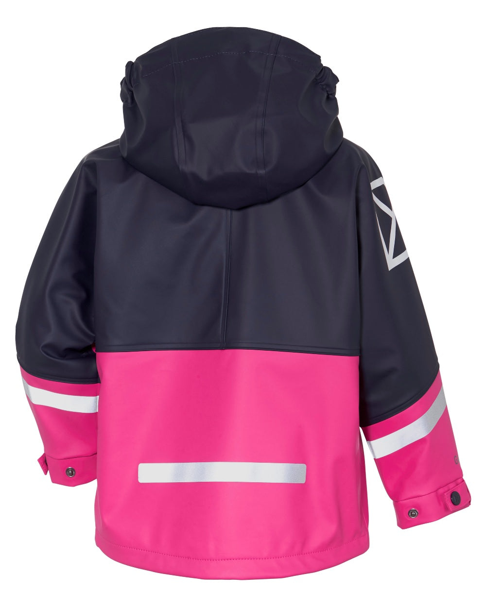 Plastic Pink coloured Didriksons Waterman Kids Rain Set on white background 