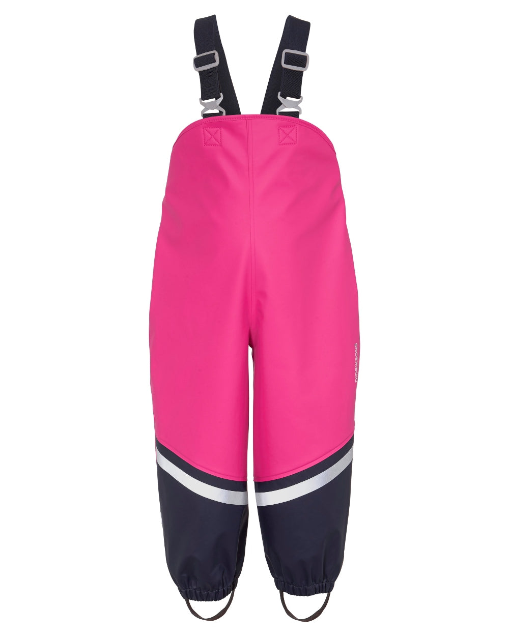 Plastic Pink coloured Didriksons Waterman Kids Rain Set on white background 