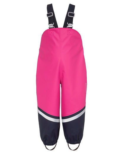 Plastic Pink coloured Didriksons Waterman Kids Rain Set on white background 