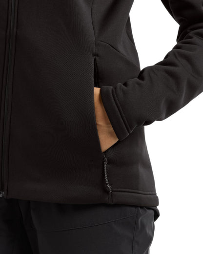 Black coloured Didriksons Womens Anneli Full Zip Fleece 3 on white background 