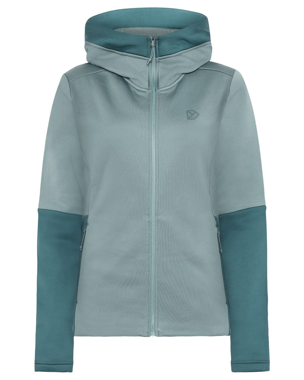 Factory Blue coloured Didriksons Womens Anneli Full Zip Fleece 3 on white background 