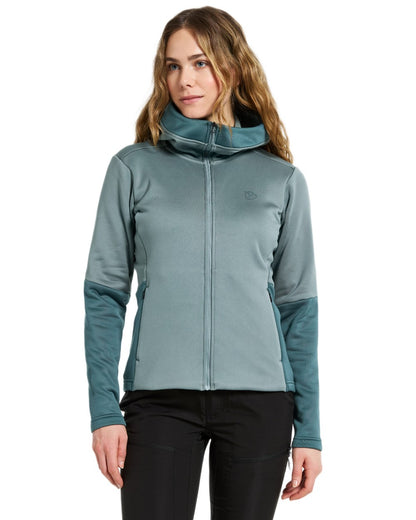 Factory Blue coloured Didriksons Womens Anneli Full Zip Fleece 3 on white background 