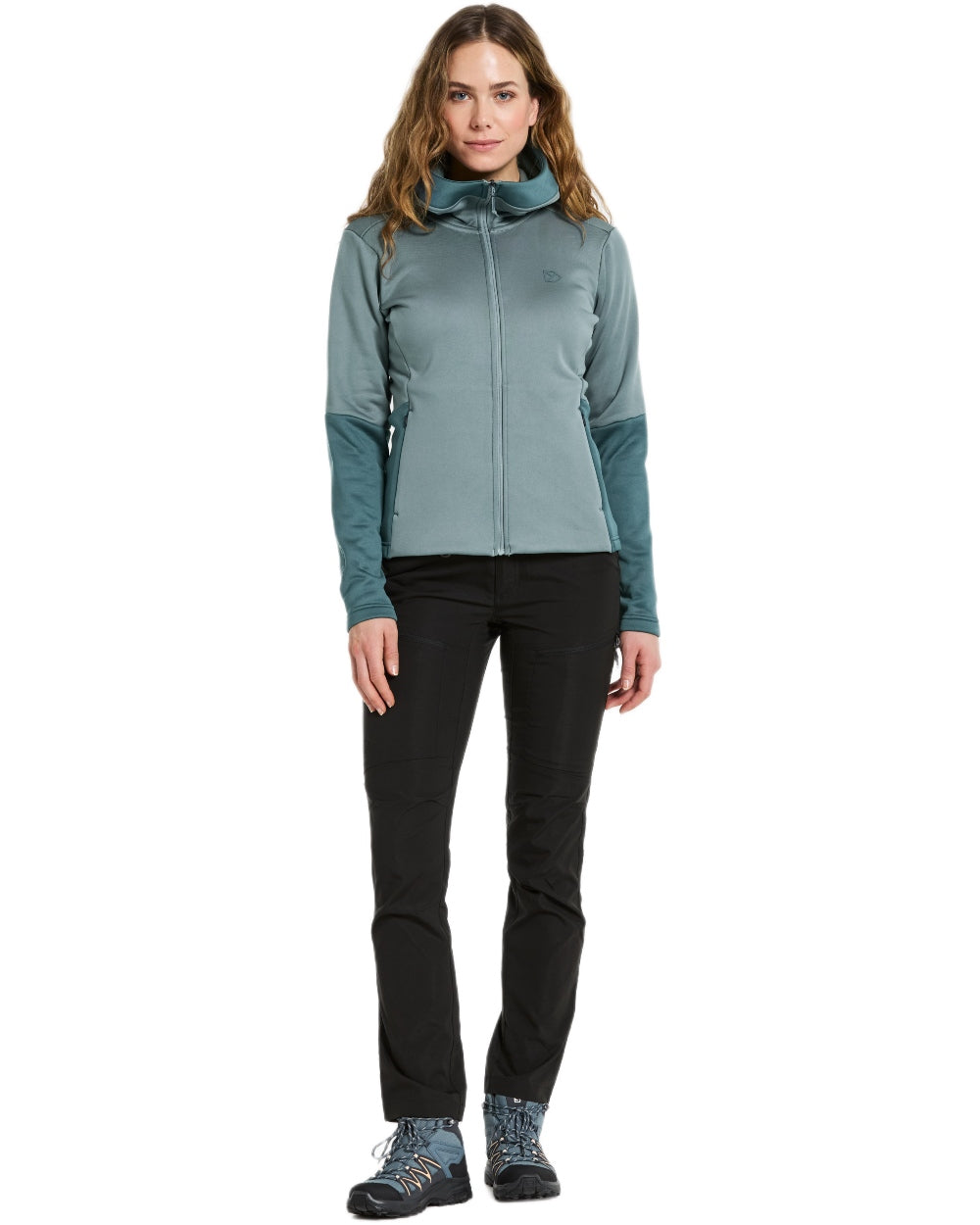 Factory Blue coloured Didriksons Womens Anneli Full Zip Fleece 3 on white background 