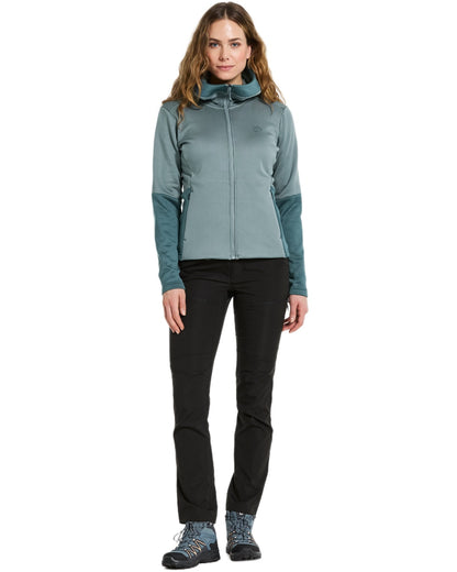 Factory Blue coloured Didriksons Womens Anneli Full Zip Fleece 3 on white background 