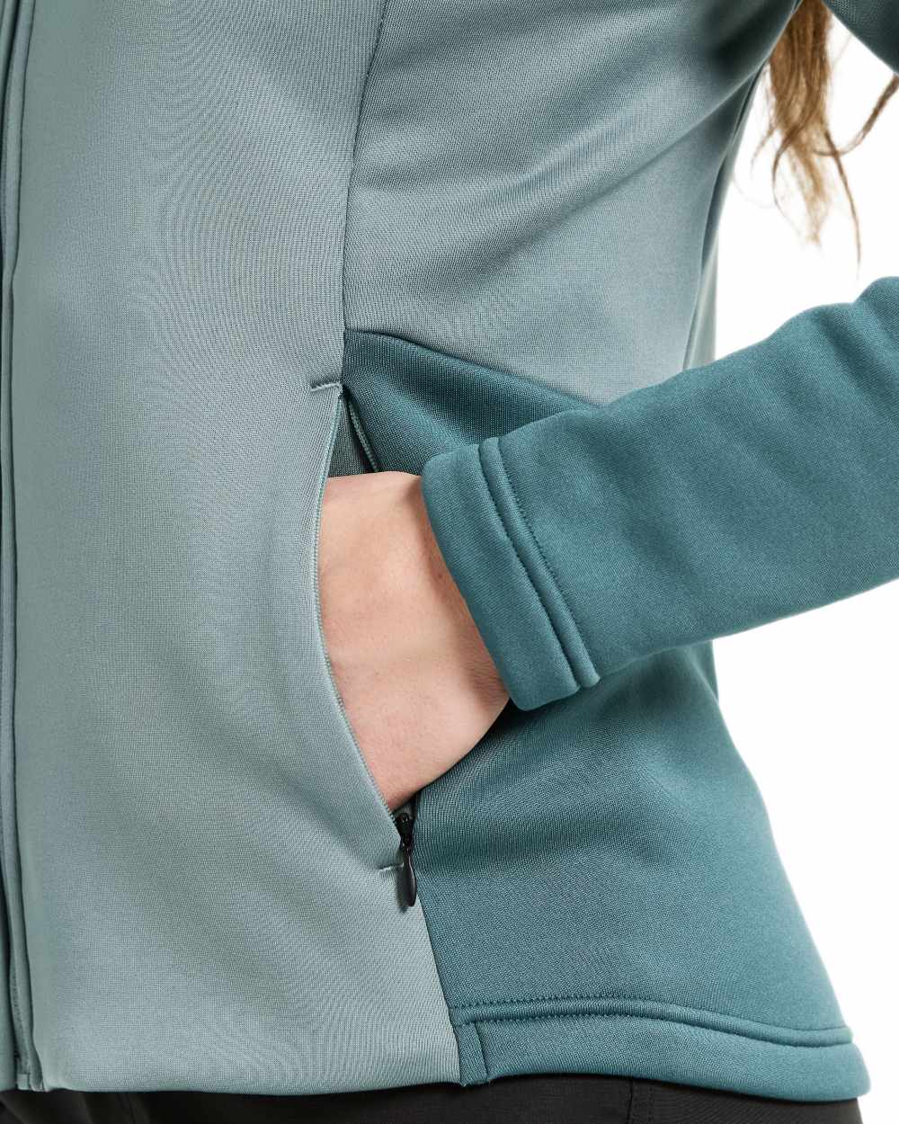 Factory Blue coloured Didriksons Womens Anneli Full Zip Fleece 3 on white background 