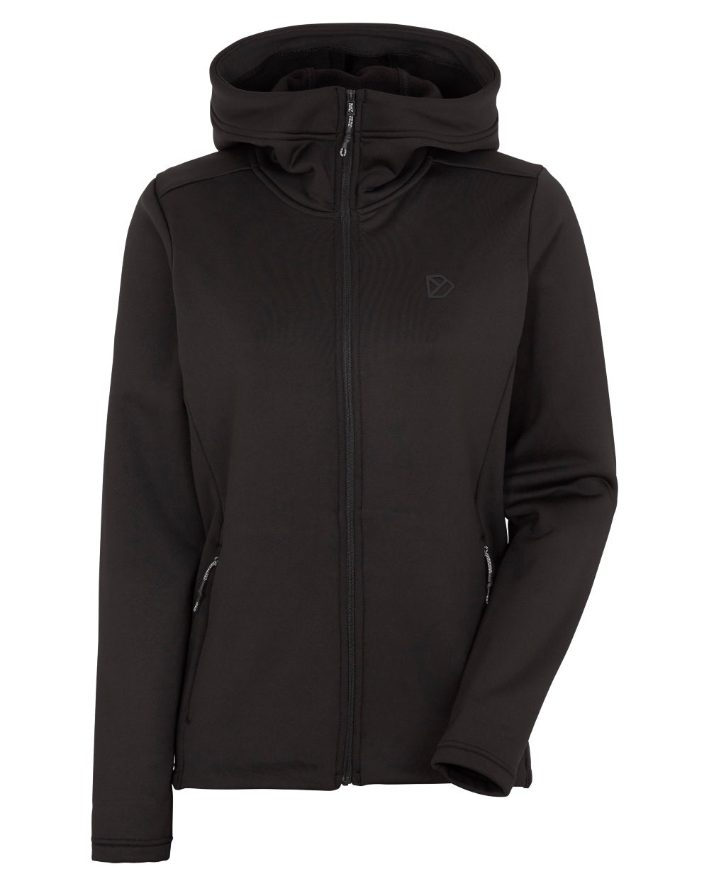 Black coloured Didriksons Womens Anneli Full-Zip Jacket on white background 