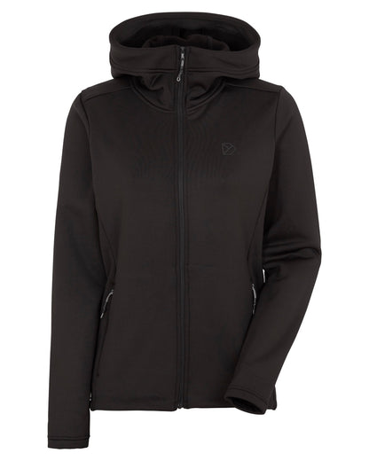Black coloured Didriksons Womens Anneli Full-Zip Jacket on white background 