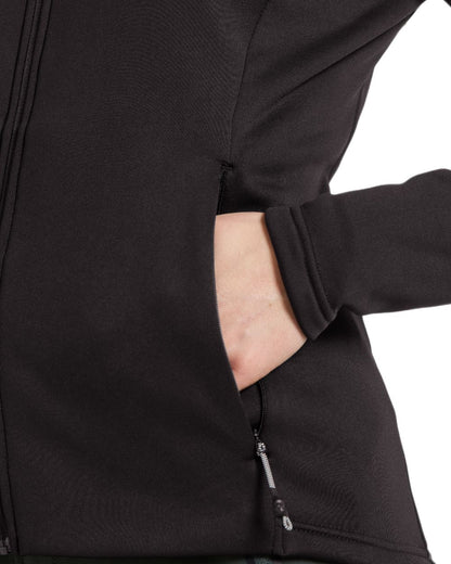 Black coloured Didriksons Womens Anneli Full-Zip Jacket on white background 