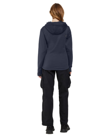 Dark Night Blue coloured Didriksons Womens Anneli Full-Zip Jacket on white background 