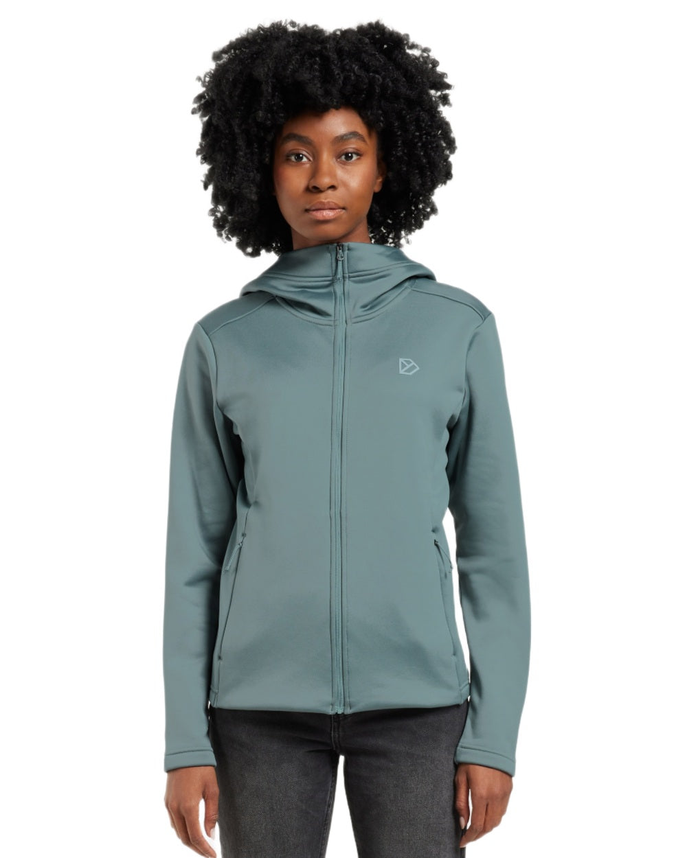 Factory Blue coloured Didriksons Womens Anneli Full-Zip Jacket on white background 