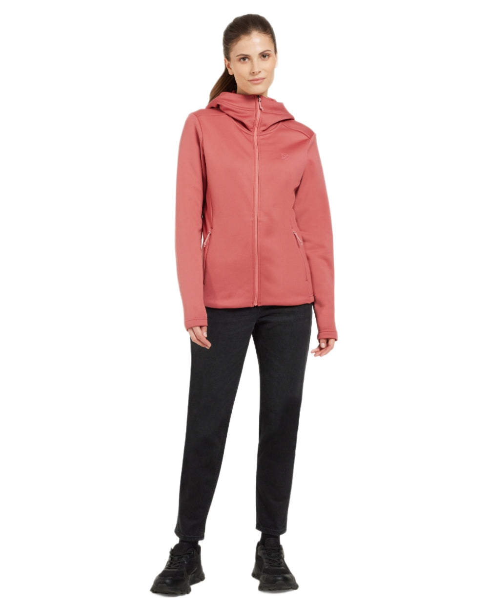 Pink Blush coloured Didriksons Womens Anneli Full-Zip Jacket on white background 