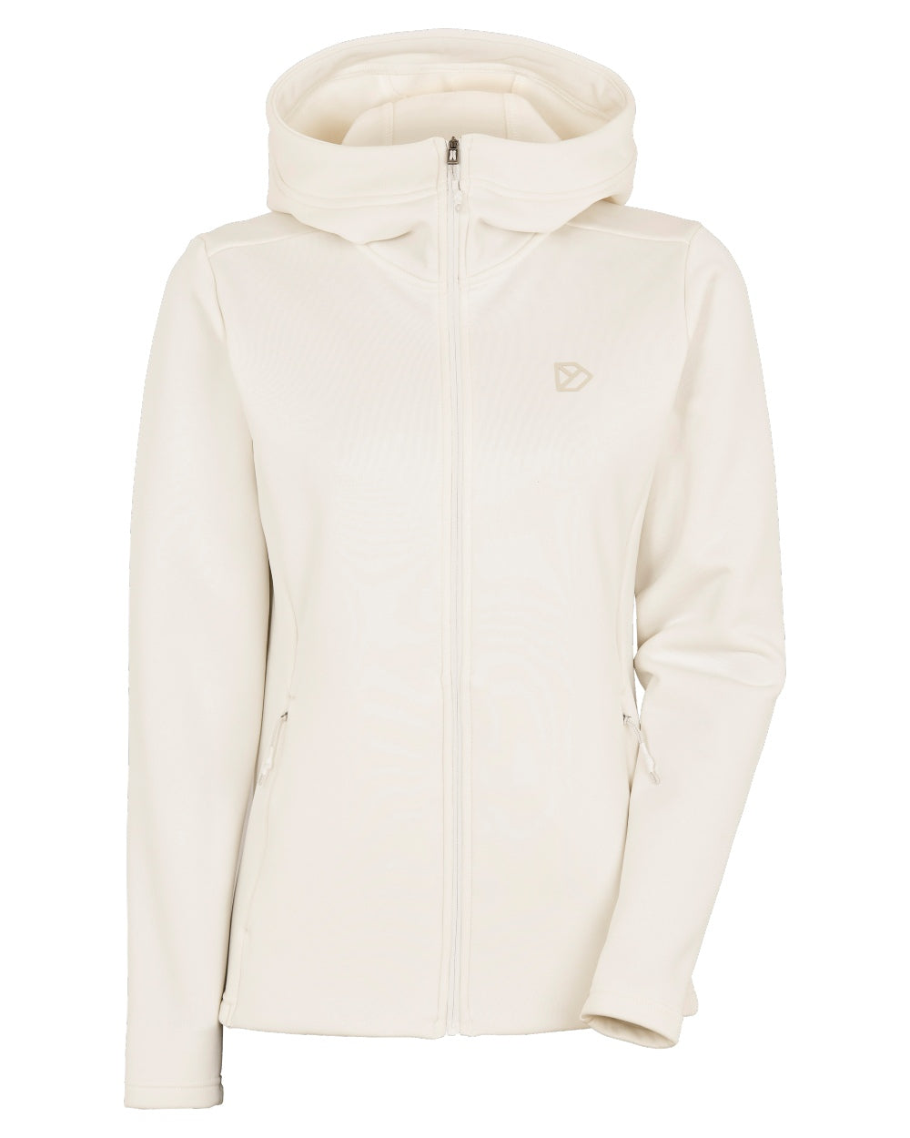 Shell White coloured Didriksons Womens Anneli Full-Zip Jacket on white background 