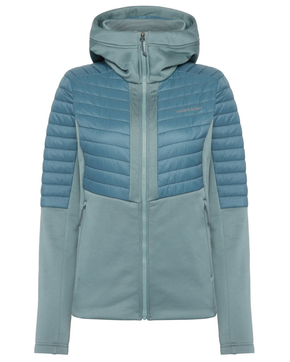 Factory Blue coloured Didriksons Womens Annema Full Zip 6 on white background 