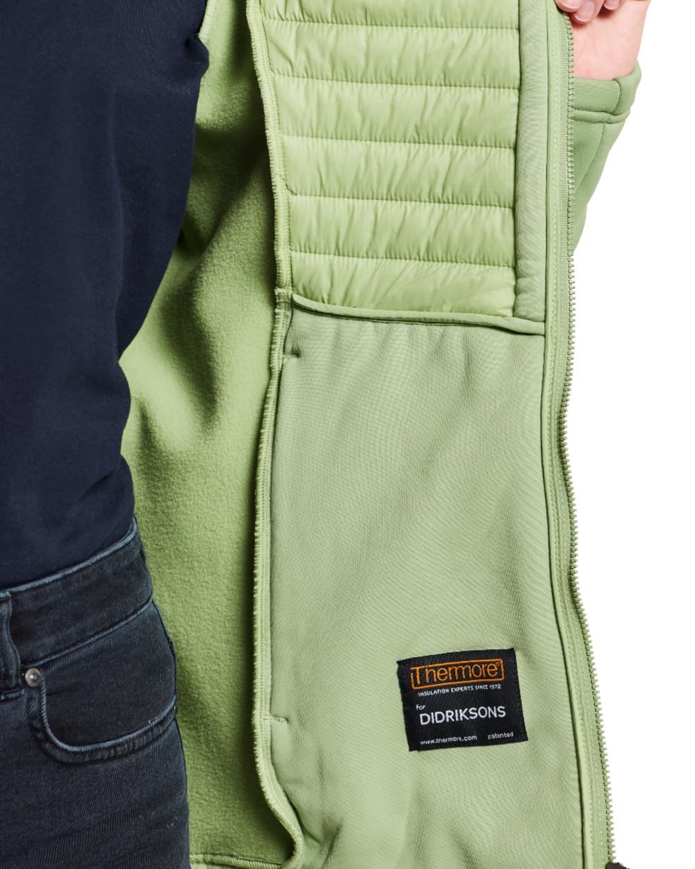 Soft Green coloured Didriksons Womens Annema Full Zip 6 on white background 