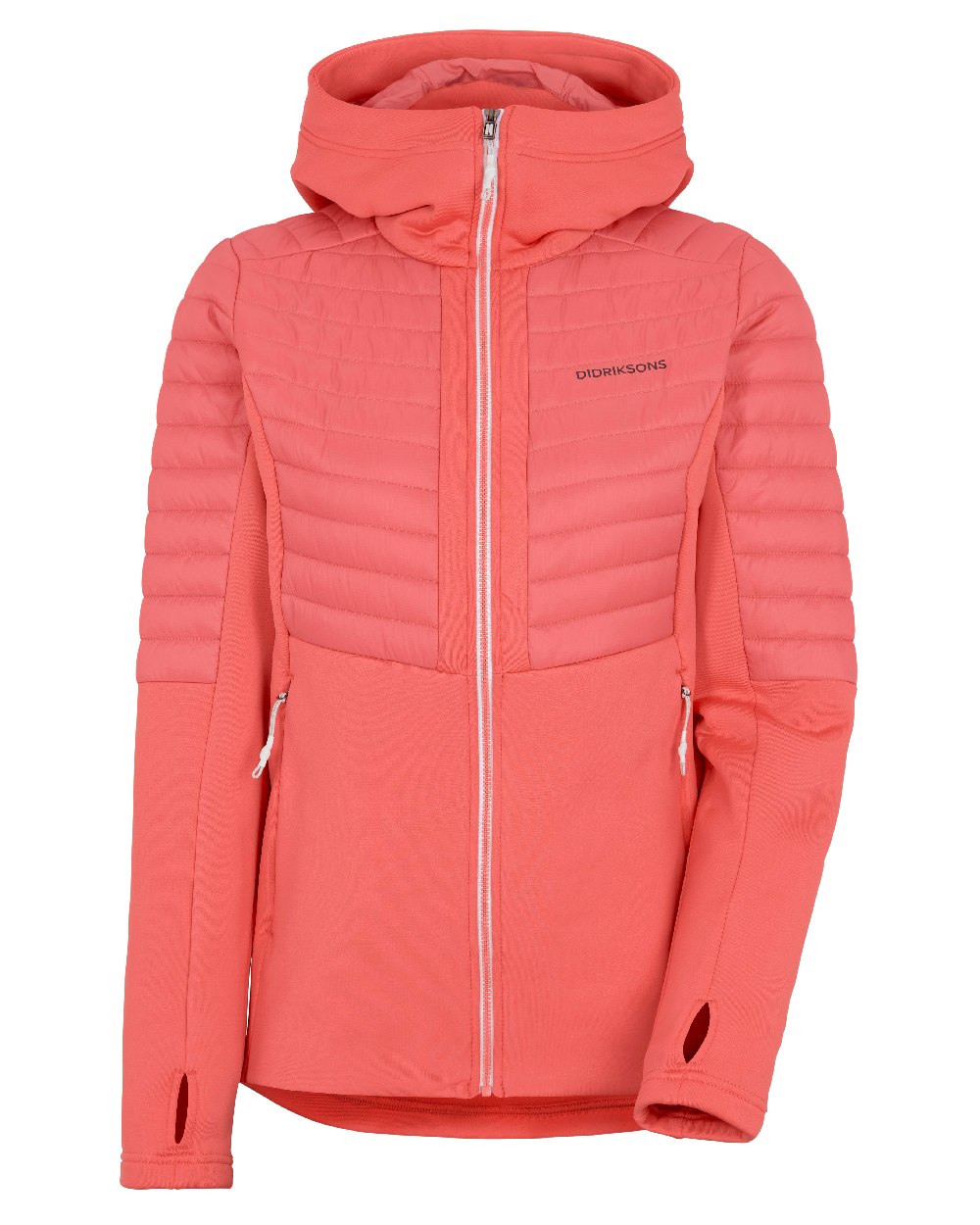 Soft Rose coloured Didriksons Womens Annema Full Zip 6 on white background 