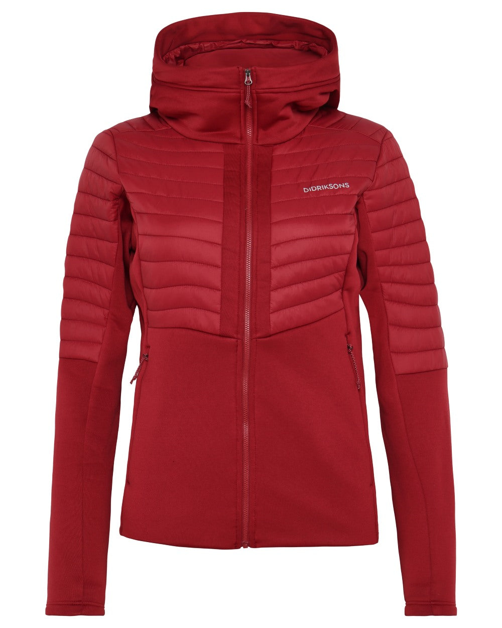 Spring Red coloured Didriksons Womens Annema Full Zip 6 on white background 