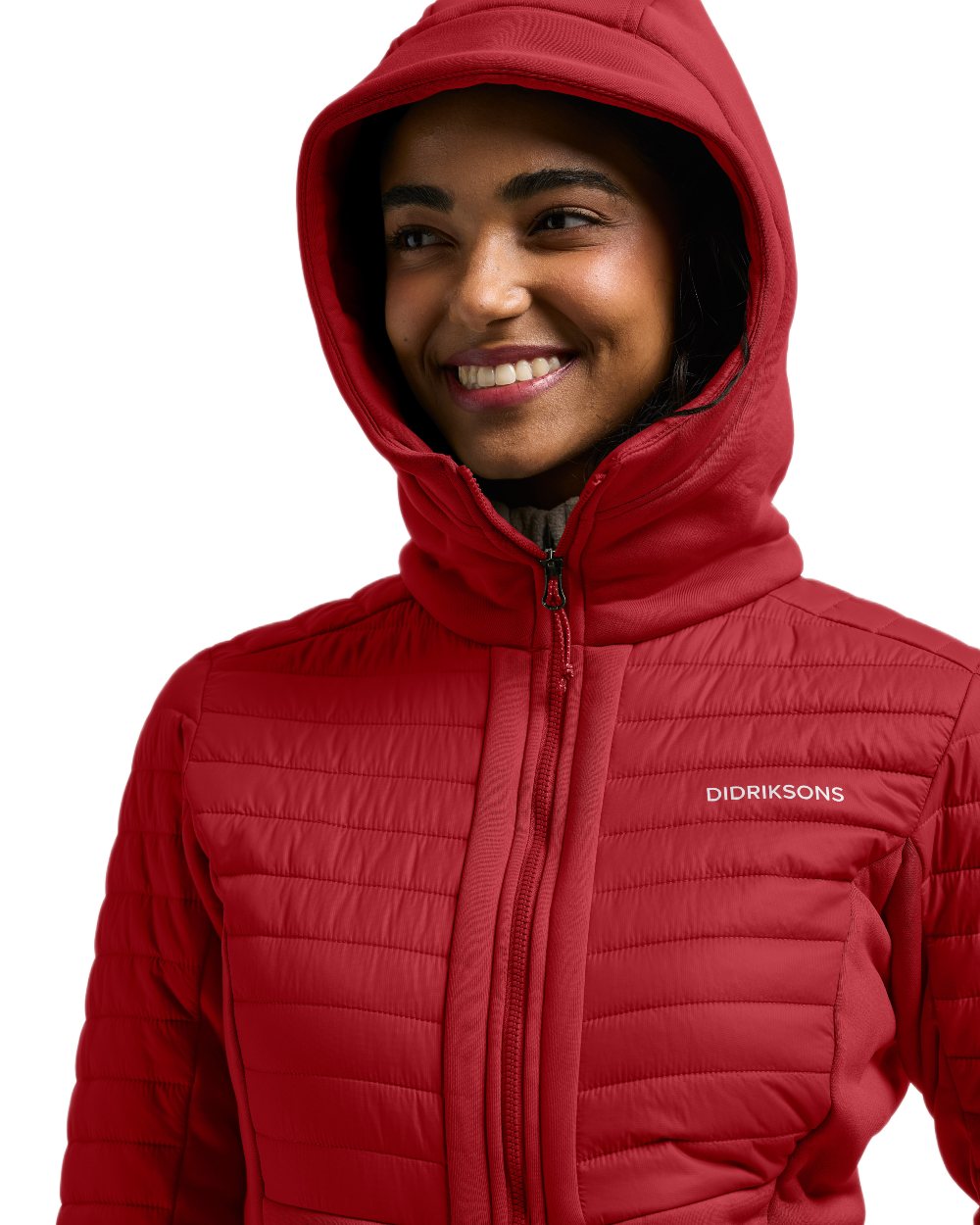 Spring Red coloured Didriksons Womens Annema Full Zip 6 on white background 