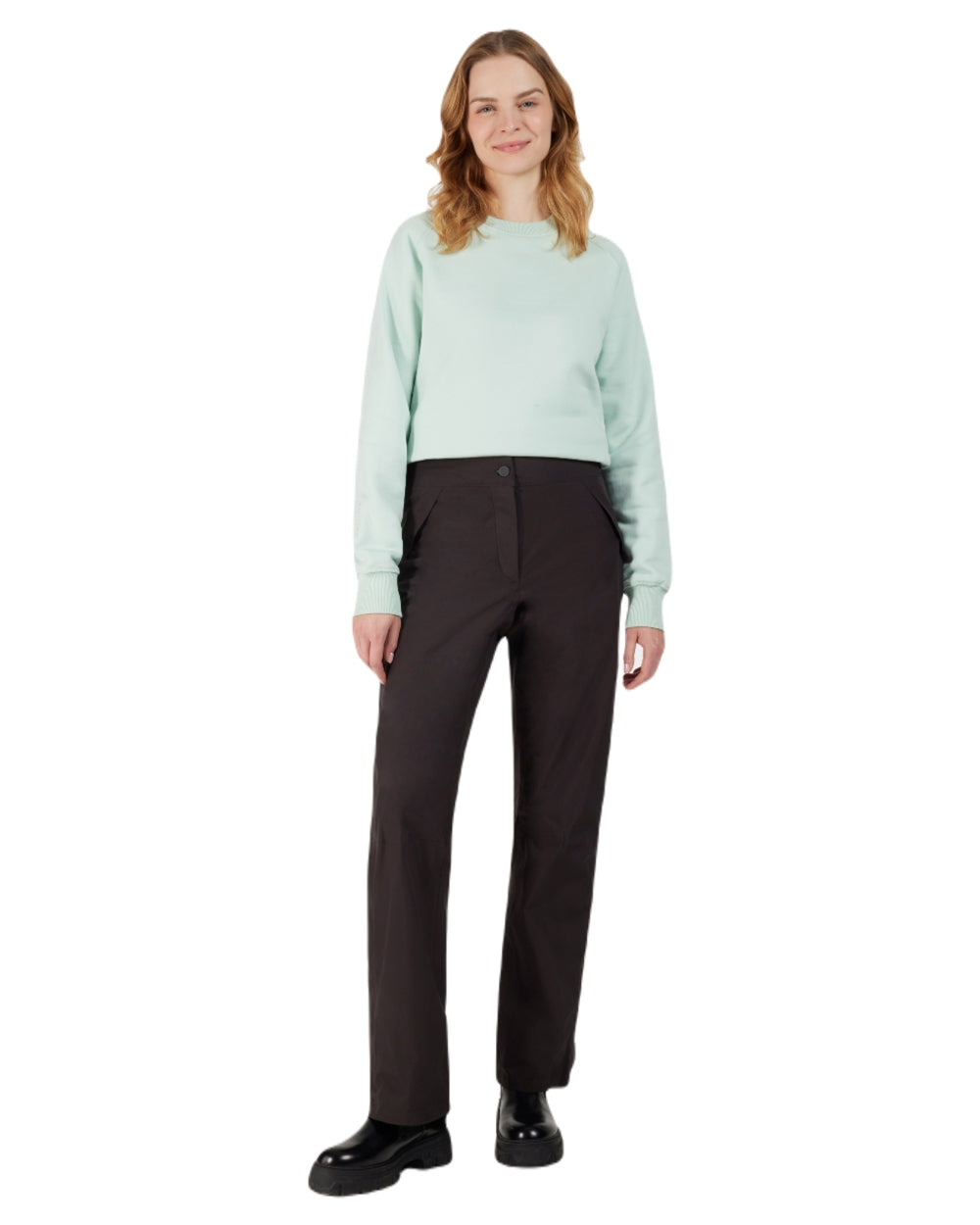 Black coloured Didriksons Womens Annika Pants on white background 