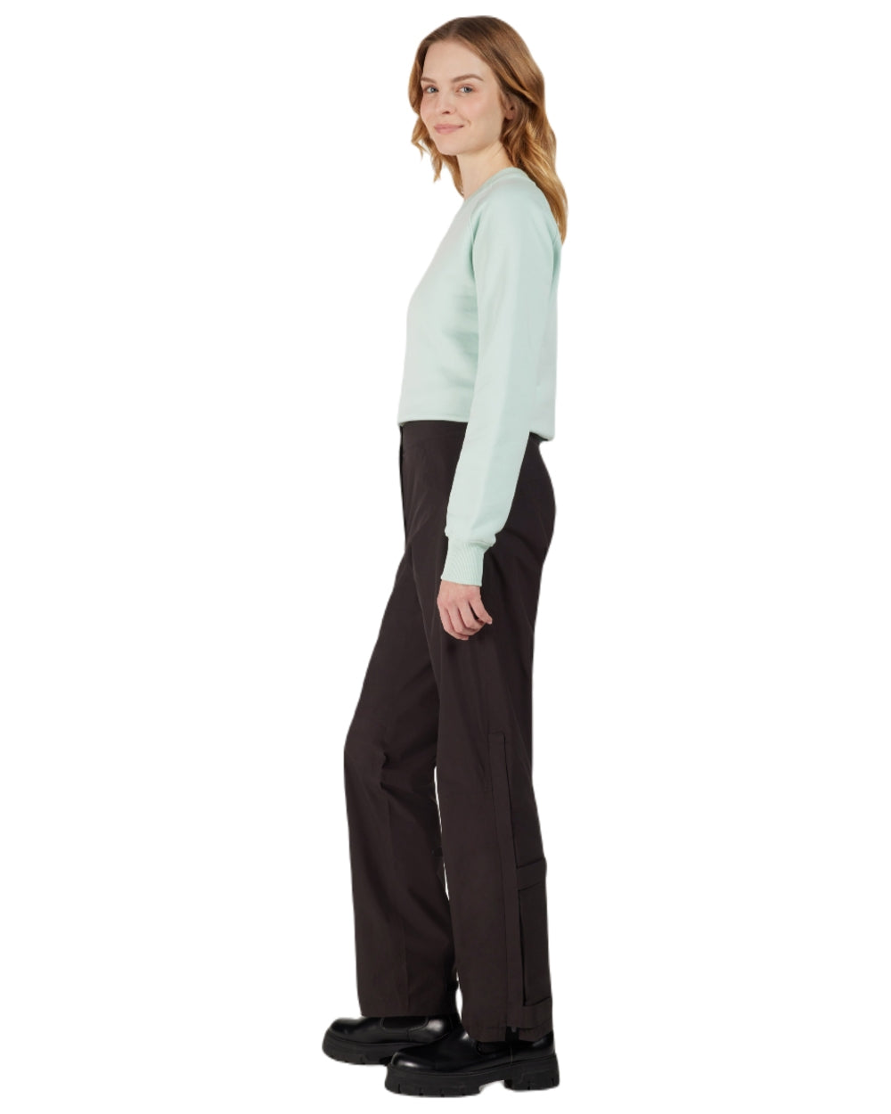 Black coloured Didriksons Womens Annika Pants on white background 