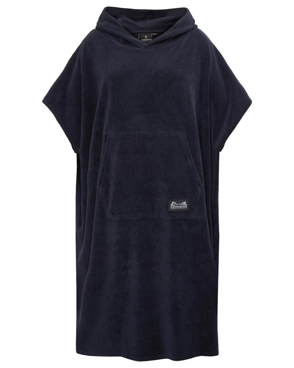 Dark Night Blue coloured Didriksons Womens Belin Poncho on white background 