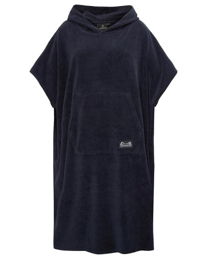 Dark Night Blue coloured Didriksons Womens Belin Poncho on white background 