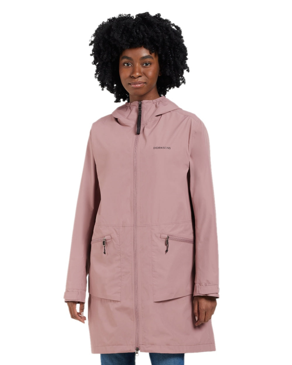 Faded Wine coloured Didriksons Womens Eliana Parka on white background 