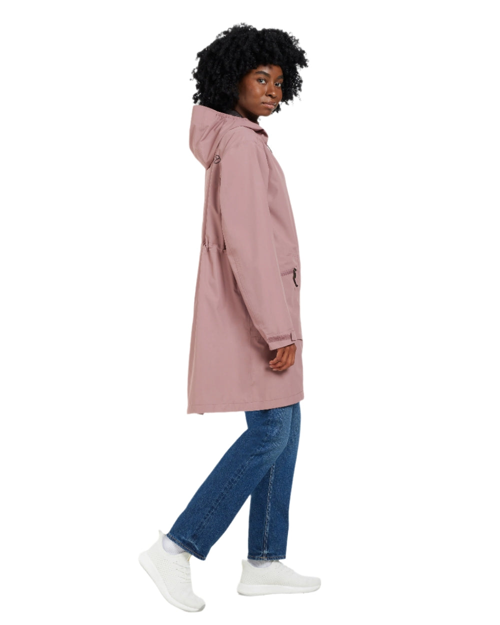 Faded Wine coloured Didriksons Womens Eliana Parka on white background 