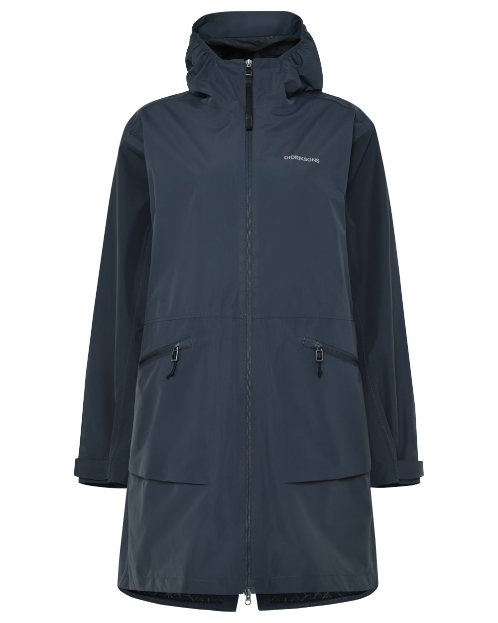 Sleepy Blue coloured Didriksons Womens Eliana Parka on white background 