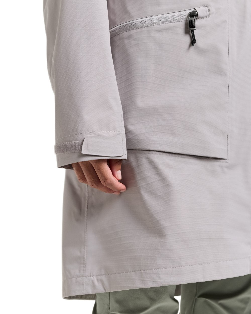 Sunrise Mist coloured Didriksons Womens Eliana Parka on white background 