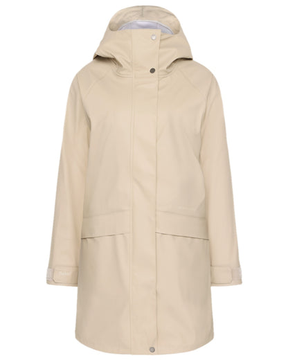 Clay Beige Coloured Didriksons Womens Elly Galon Parka on white background 