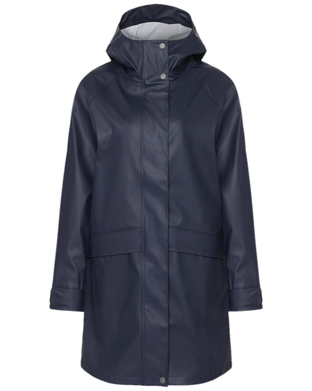 Dark Night Blue Coloured Didriksons Womens Elly Galon Parka on white background 