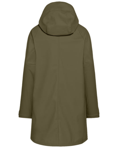 Fog Green Coloured Didriksons Womens Elly Galon Parka on white background 