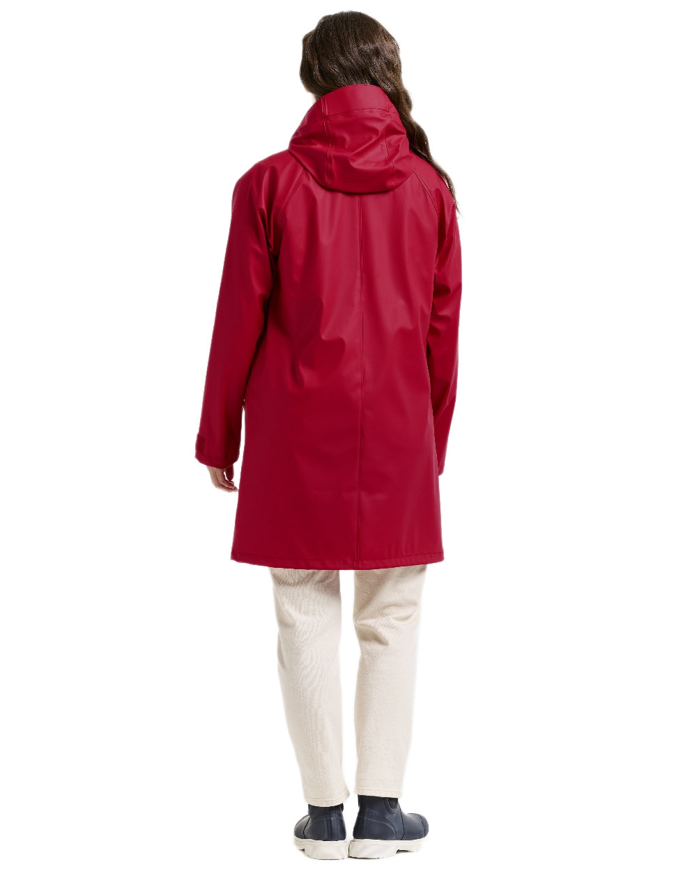 Spring Red Coloured Didriksons Womens Elly Galon Parka on white background 