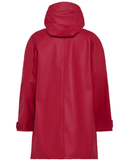 Spring Red Coloured Didriksons Womens Elly Galon Parka on white background 