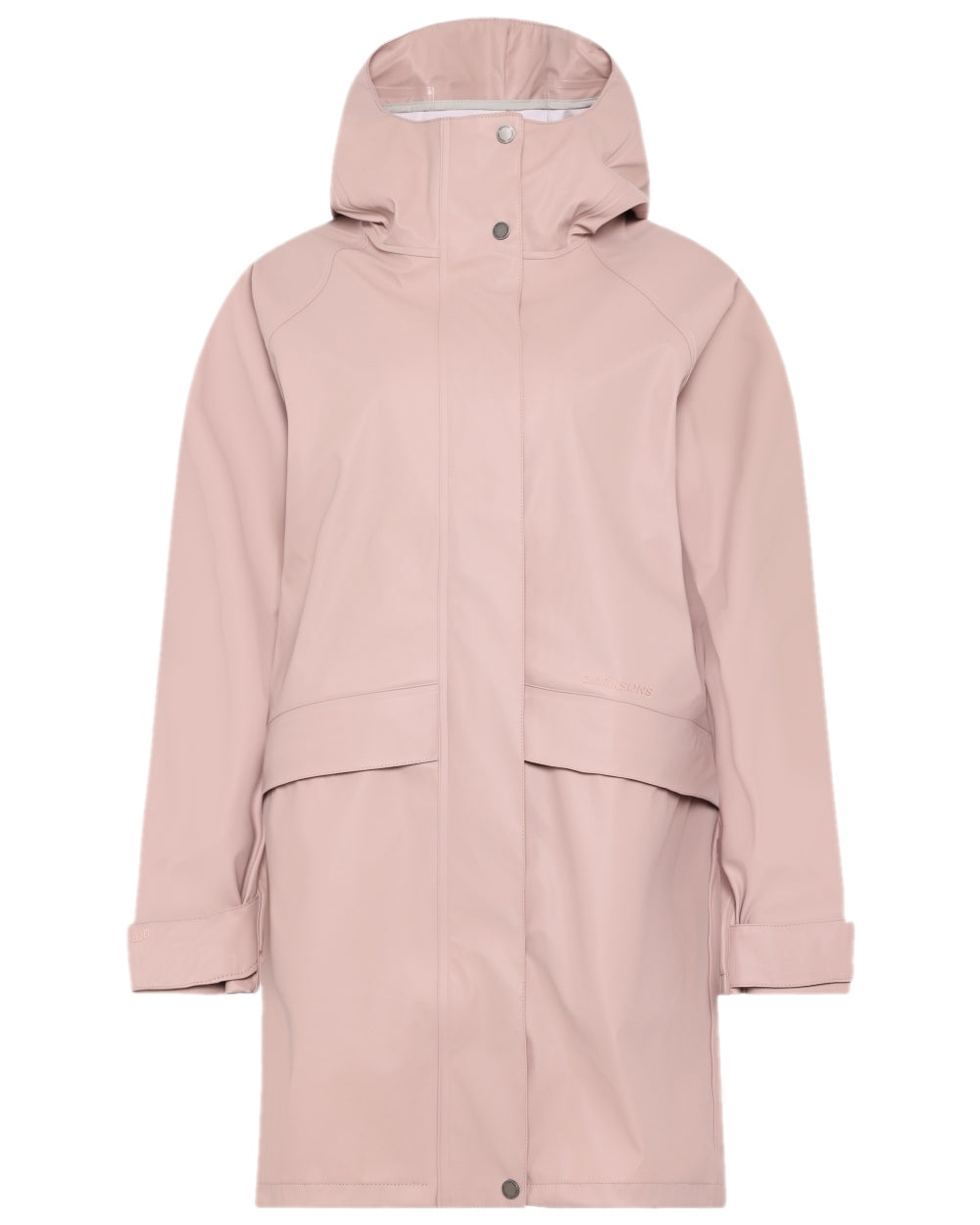 Vintage Pink Coloured Didriksons Womens Elly Galon Parka on white background 