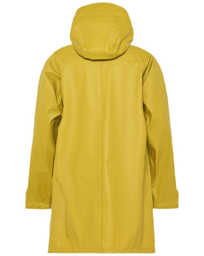 Yellow Pollen Coloured Didriksons Womens Elly Galon Parka on white background 