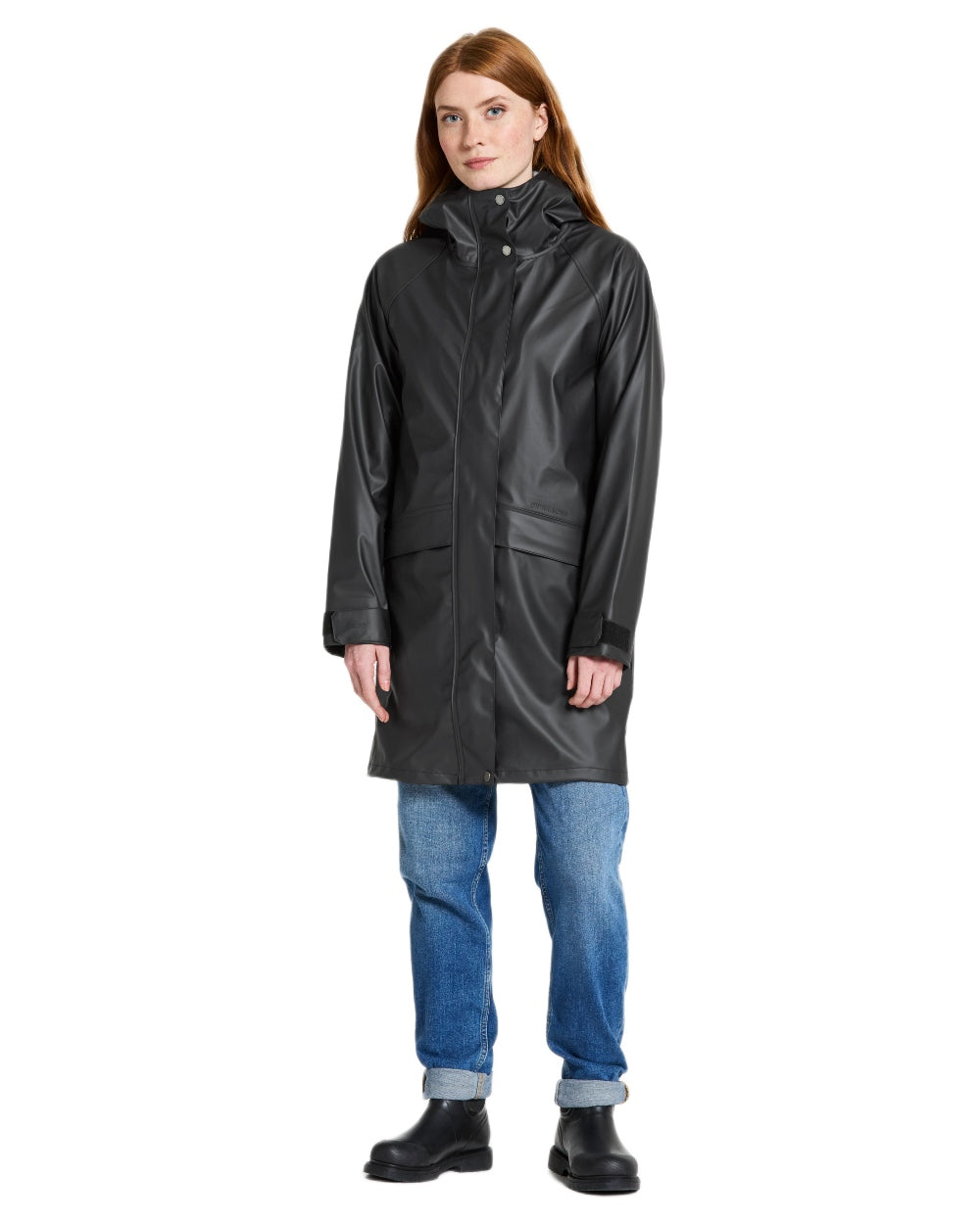 Black coloured Didriksons Womens Elly Parka 4 on white background 