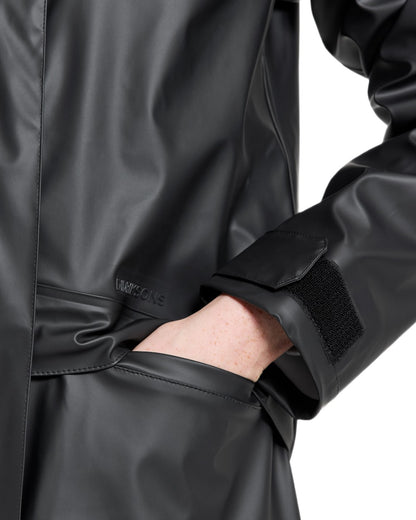 Black coloured Didriksons Womens Elly Parka 4 on white background 