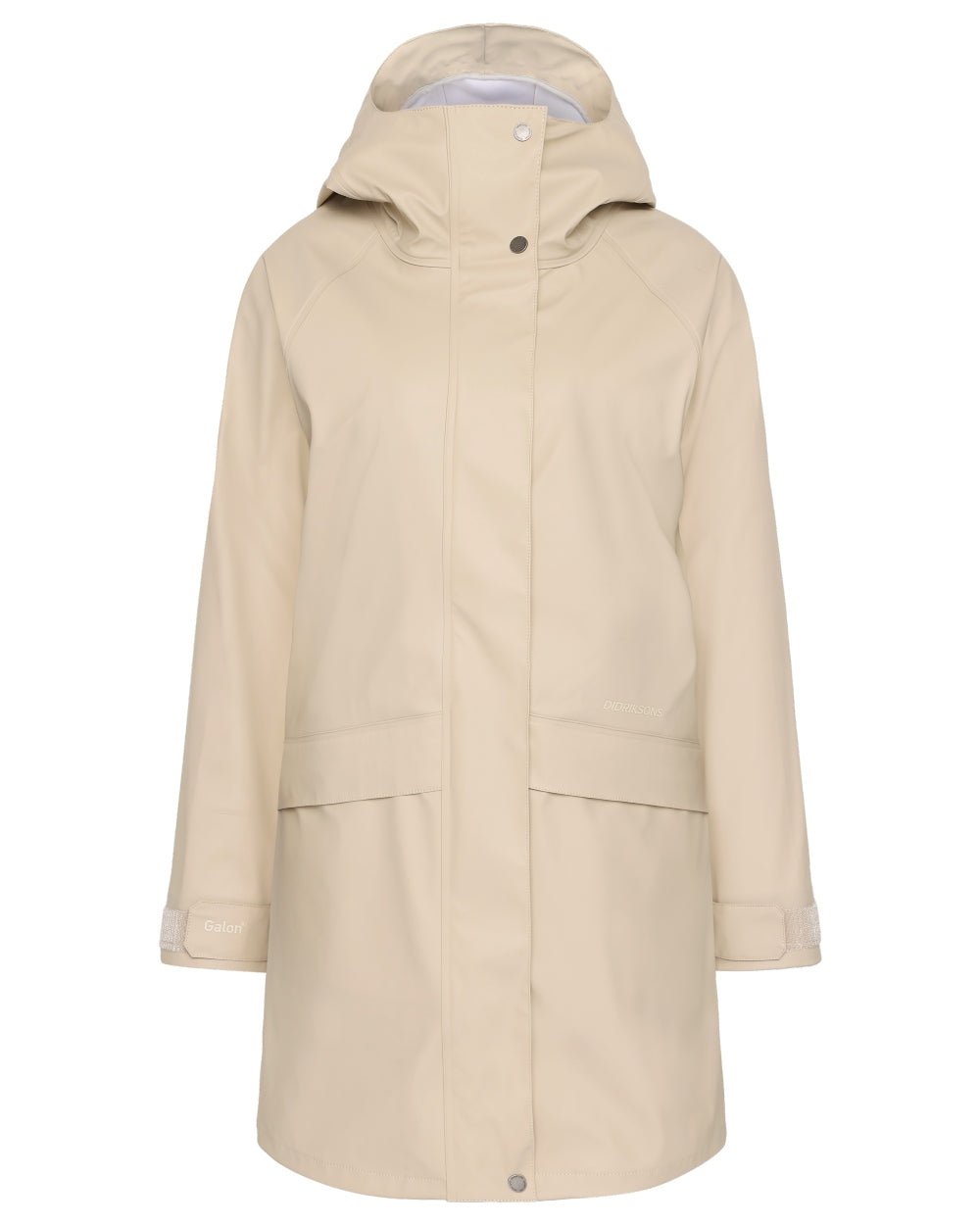 Clay Beige coloured Didriksons Womens Elly Parka 4 on white background 