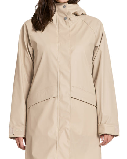 Clay Beige coloured Didriksons Womens Elly Parka 4 on white background 