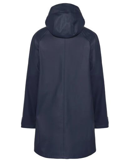 Dark Night Blue coloured Didriksons Womens Elly Parka 4 on white background 