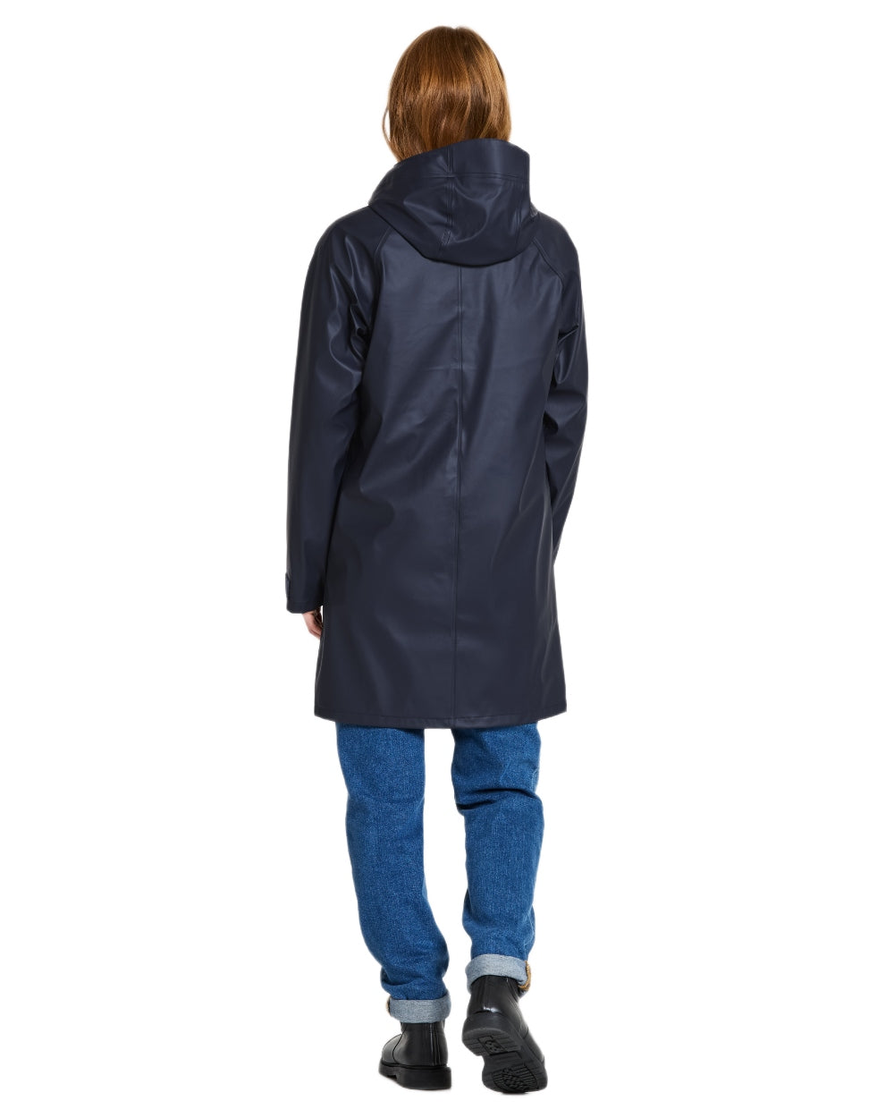 Dark Night Blue coloured Didriksons Womens Elly Parka 4 on white background 