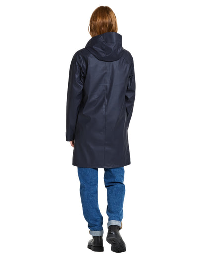 Dark Night Blue coloured Didriksons Womens Elly Parka 4 on white background 